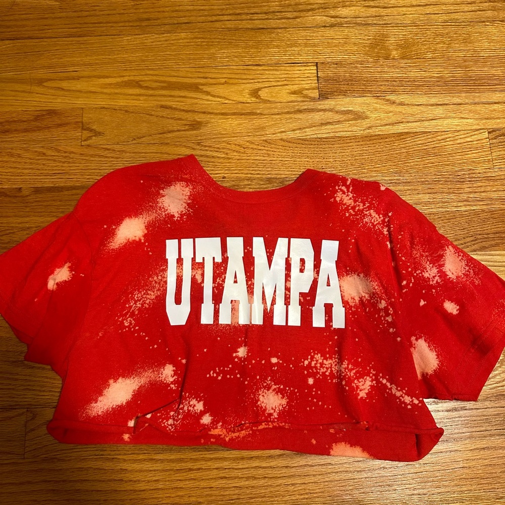 Custom University of Tampa cropped t-shirt